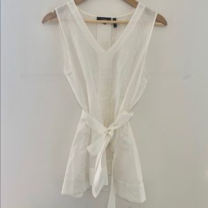Theory Tie Front Linen Blouse